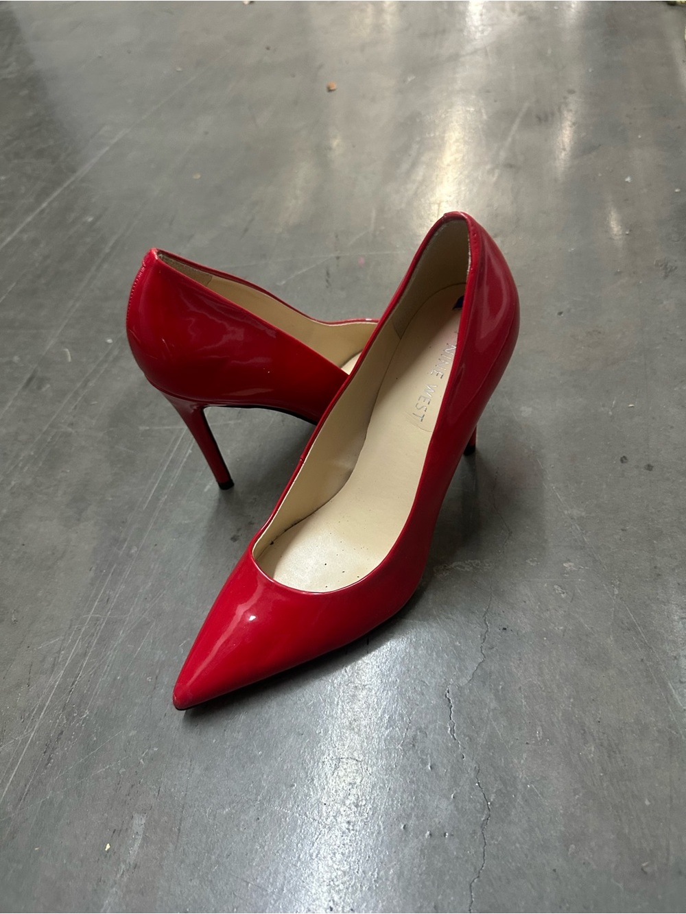 Nine West Red Patent Pointed-Toe Stiletto Pumps